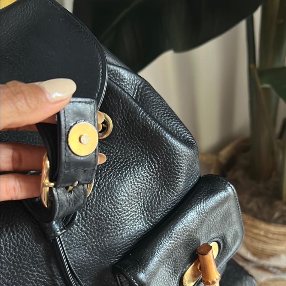 Black Leather Backpack - Picture 6 of 16